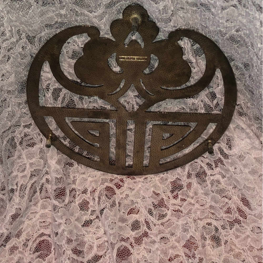 Elegant silver plate, made in Italy, trivet shape of Lotus.